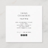 Earthy Boho Gold Blue Tropical Floral Business Quadratische Visitenkarte (Rückseite)