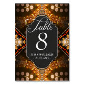 Earthy Boho Gold Wedding Tischnummer Cards (Rückseite)