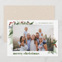 Earthy Boho Greenery Dry Brush Weihnachtsfest Foto