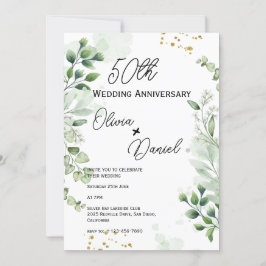 Earthy Boho Greenery Wedding Anniversary Einladung
