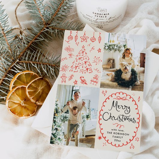 Earthy Boho Hand Drawn Frohe Weihnachten 2 Foto