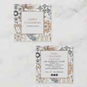 Earthy Boho Interior Designer Quadratische Visitenkarte (Vorne/Hinten)