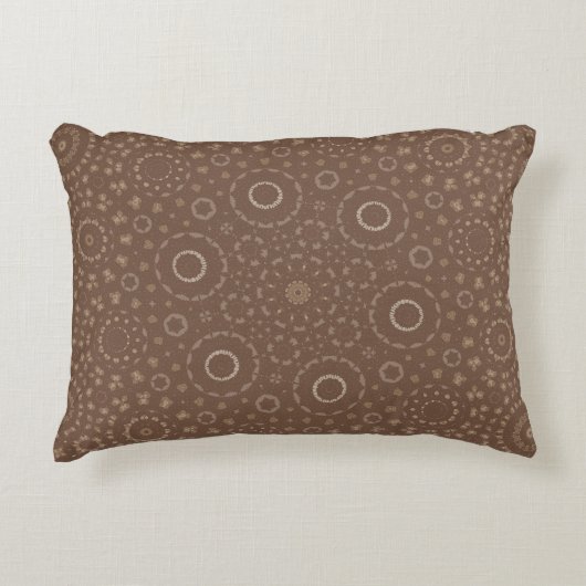 Earthy Boho Mandala Geometric Pattern | Brown Rust Dekokissen (Vorderseite)