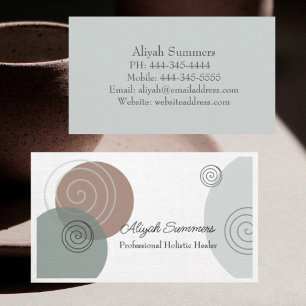 Earthy Boho Meditation and Healing Business Card Visitenkarte