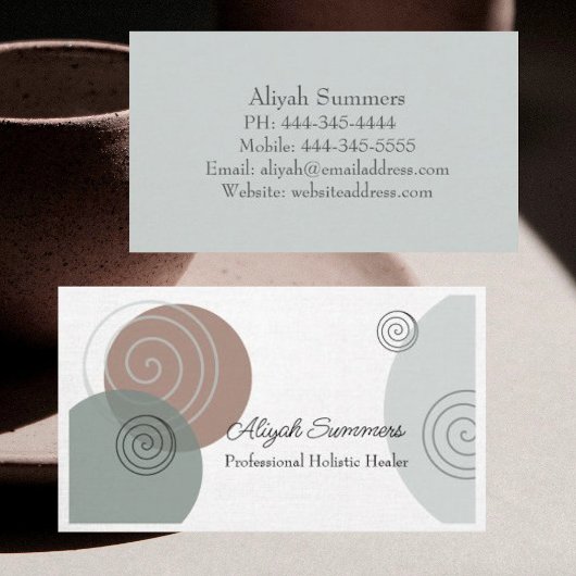 Earthy Boho Meditation and Healing Business Card Visitenkarte