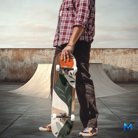 Earthy Boho Minimalistisch - Natural Unisex Skateboard