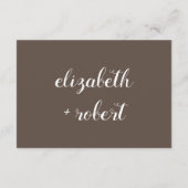Earthy Boho Minimalistisch Script Calligraphy Wedd Begleitkarte (Rückseite)