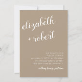 Earthy Boho Minimalistisch Script Calligraphy Wedd Einladung (Vorderseite)