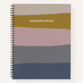 Earthy Boho Moderne Abstrakte Streifen Personalisi Notizblock (Vorderseite)