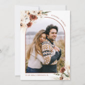 Earthy Boho Pampas Grass Floral Arch Foto Save The Date (Rückseite)