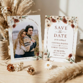 Earthy Boho Pampas Grass Floral Arch Foto Save The Date