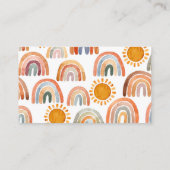 Earthy Boho Rainbow Baby Duwer Diaper Raffle Begleitkarte (Rückseite)