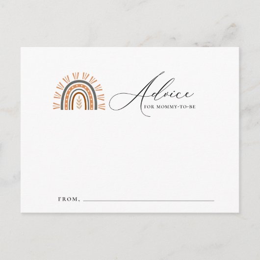 Earthy Boho Rainbow Baby Showcard Postkarte (Vorderseite)