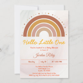 Earthy Boho Rainbow Baby Shower Gender Neutral Einladung