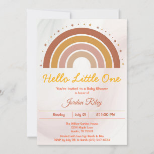 Earthy Boho Rainbow Baby Shower Gender Neutral Einladung