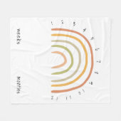 Earthy Boho Rainbow Milestone Big Baby Blanket Fleecedecke (Vorderseite (Horizontal))