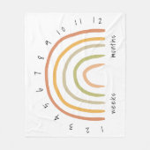 Earthy Boho Rainbow Milestone Fleece Baby Blanket (Vorderseite)
