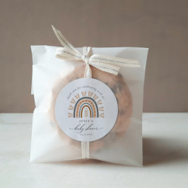 Earthy Boho Rainbow Vielen Dank für Ihre Baby Show Runder Aufkleber