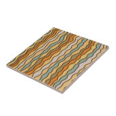 Earthy Boho Retro Wavy Stripe Fliese (Seite)