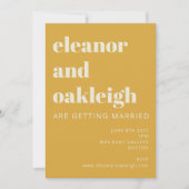 Earthy Boho Rust Yellow Modern Geometric Wedding Einladung (Vorderseite)