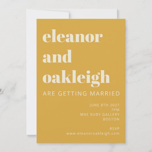 Earthy Boho Rust Yellow Modern Geometric Wedding Einladung (Vorderseite)