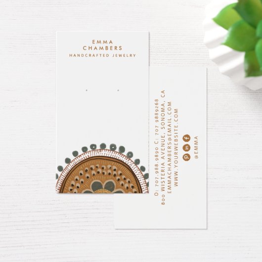 Earthy Boho Rustica Earring Juwelier Display Card (Schreibtisch)