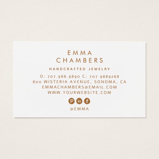 Earthy Boho Rustica Earring Juwelier Display Card (Rückseite)