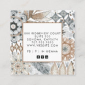 Earthy Boho Shapes Quadratische Visitenkarte (Rückseite)