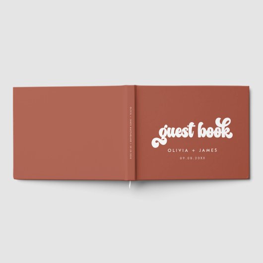 Earthy Boho Terracotta Anpassbare Hochzeit Gästebuch (Voll)