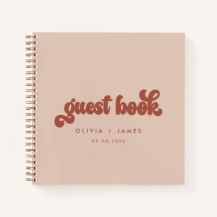 Earthy Boho Terracotta Pink Wedding Guest Book Notizblock