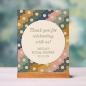 Earthy Boho Vintag Custom Brautparty Danke Acrylschild (Neutral)