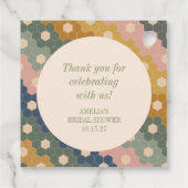 Earthy Boho Vintag Custom Brautparty Danke Geschenkanhänger (Rückseite)