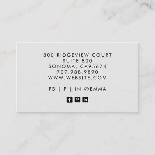 Earthy Boho Visitenkarte (Rückseite)