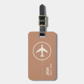 Earthy Boho Warm Terracotta Brown Gepäckanhänger (Vorderseite vertikal)