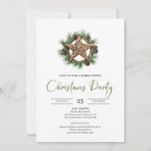 Earthy Boho Watercolor Botanical Christmas Invite Einladung (Vorderseite)