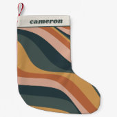 Earthy Boho Wavy Lines Terracotta Personalisiert Kleiner Weihnachtsstrumpf (Vorderseite)