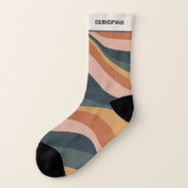 Earthy Boho Wavy Lines Terracotta Personalisiert Socken (Links - Außen)