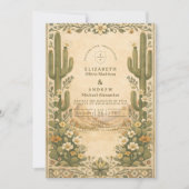 Earthy Botanical Desert Wedding Einladung (Vorderseite)