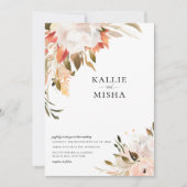 Earthy Botanical Floral Bouquet Wedding Einladung (Vorderseite)