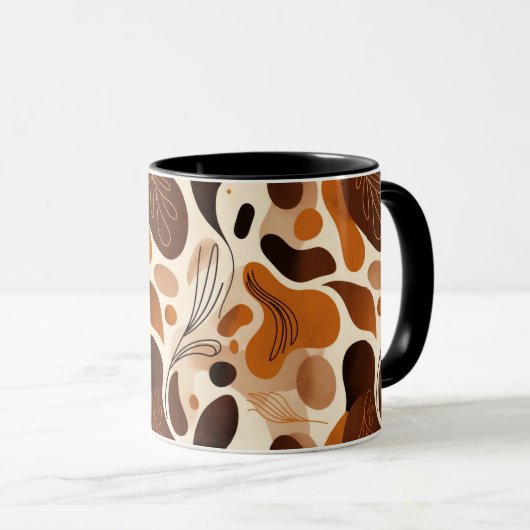 Earthy Botanical Mix Mug – Modern Abstract Design Tasse (VorderseiteRechts)