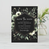 Earthy Botanical Romance Sage Green Wedding Save The Date (Stehend Vorderseite)