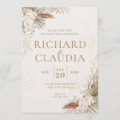 Earthy Botanical Wedding Invitation | Customizable Einladung (Vorderseite)