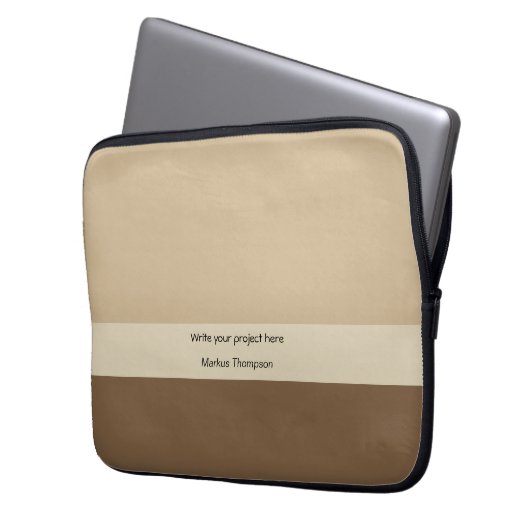 Earthy braune mit Monogramm Business and project Laptopschutzhülle (Vorderseite Links)