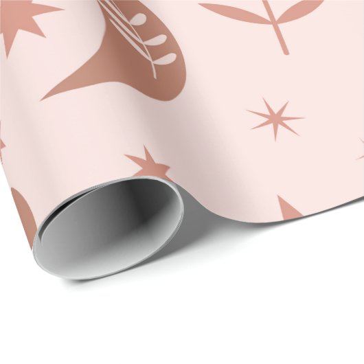 Earthy Brown Boho Moon Pattern Geschenkpapier (Rolleneckpunkt)