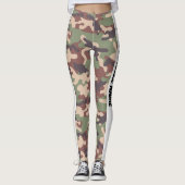 Earthy Brown Camouflage PERSONALIZE Leggings (Vorderseite)