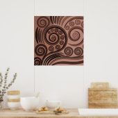 Earthy Brown Fern FronCurls Poster (Küche)
