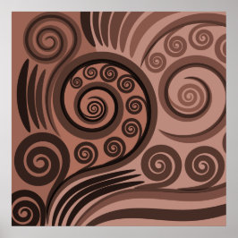 Earthy Brown Fern FronCurls Poster