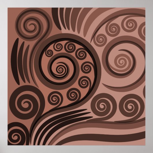 Earthy Brown Fern FronCurls Poster (Vorne)