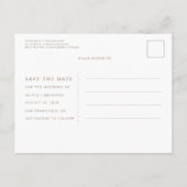 Earthy Brown Floral Boho Exotic Save the Date Ankündigungspostkarte (Rückseite)