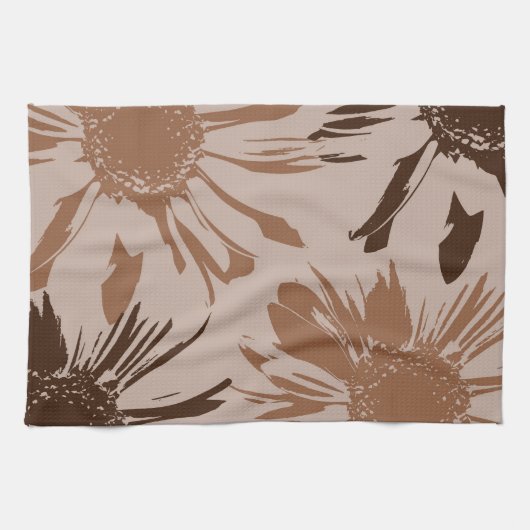Earthy Brown Gerbera Blume Handtuch (Horizontal)